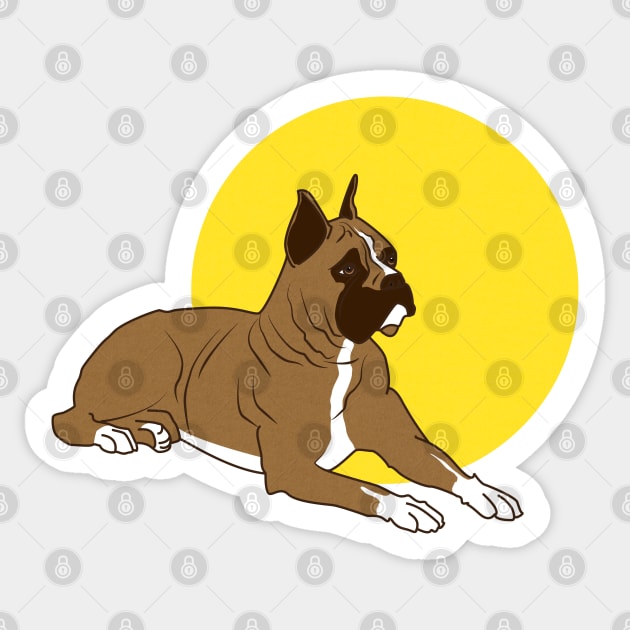 Boxer with yellow sun Sticker by Nosa rez